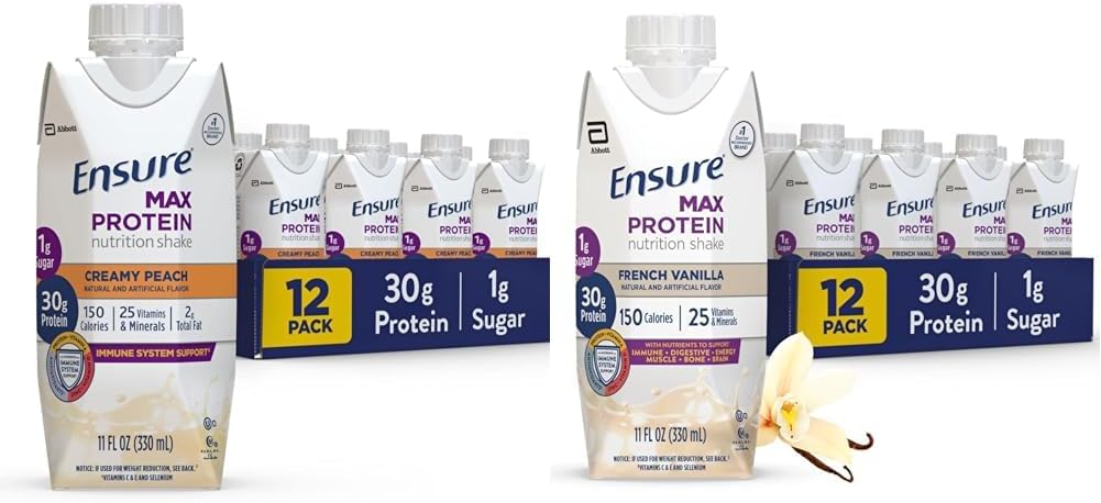 30g Protein 1g Sugar Creamy Peach French Vanilla Liquid 11 fl oz (Pack of 12) Protein Shake P497582