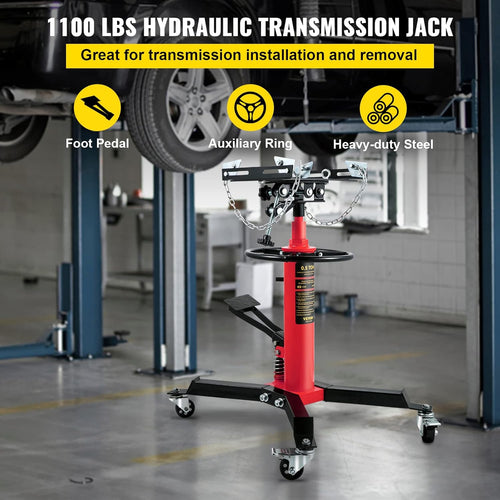 1/2 Ton 1100 lbs Capacity Hydraulic Telescopic Transmission Jack with Foot Pedal J77830