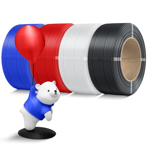 250g PLA Filament 1.75mm Bundle, 8 Rolls, White+Red+Orange+Yellow+Green+Blue+Cyan+Purple M78682