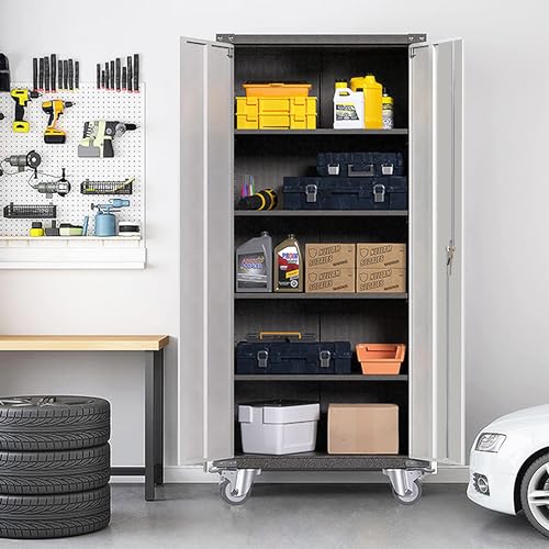 2 Doors Metal Locking Storage Cabinet with Adjustable Shelves D323550