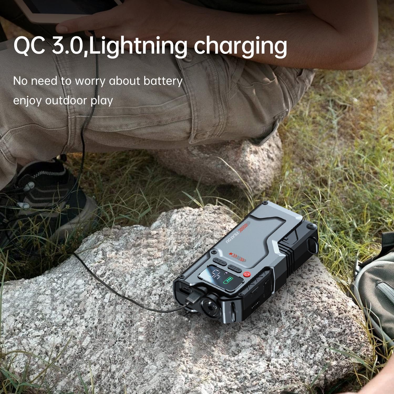 Jump Starter with Air Compressor, 3000A Peak 150PSI Battery Pack with Digital Tire Inflator Y599436