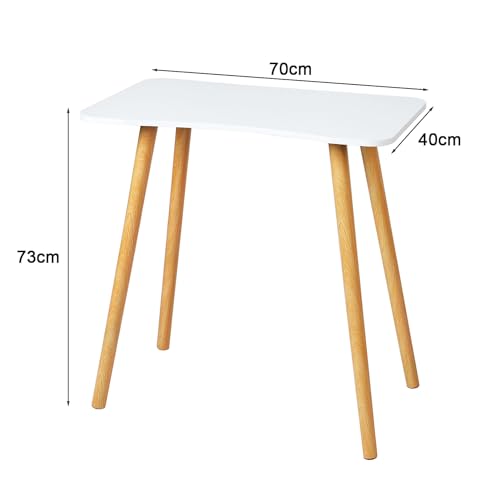White 27.5 inch Solid Wood Computer Desk D80987