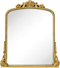 Antiqued Gold Ornate Arched Wall Mirror, 30 x 34'' Q259