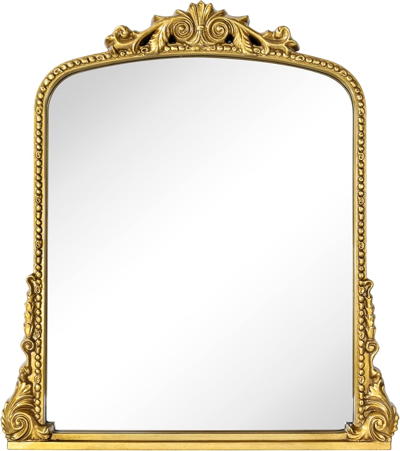 Antiqued Gold Ornate Arched Wall Mirror, 30 x 34'' Q259