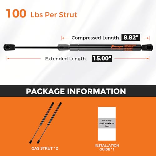 12 inch Gas Strut 14 inch Gas Spring 17 inch Shock Lift for Camper Shell Window Canopy Door Pickup Truck Cap RV Door Toolbox Lid (2 Pack) X79224