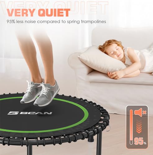Foldable Mini Trampoline with Bungees and Adjustable Foam Handle W85160