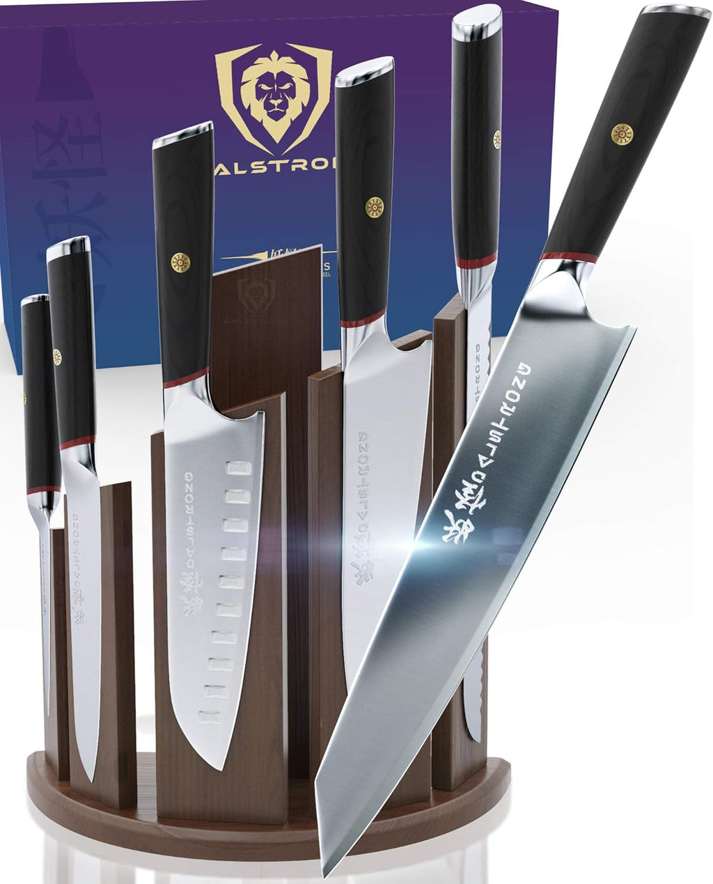 6-Piece Knife Block Set with Magnetic Knife Stand T4333