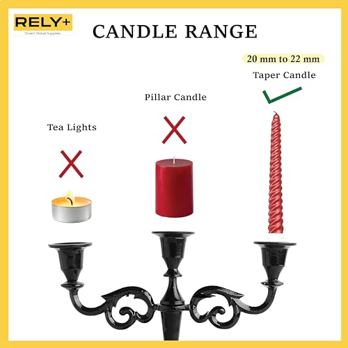 Glossy Black 10 inch Taper Candle Holders D180093