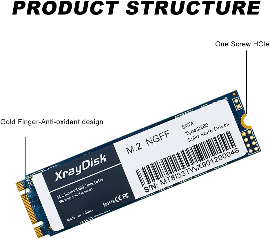 1TB M.2 2280 SATA III Internal Solid State Drive Pack of 2 Y90063