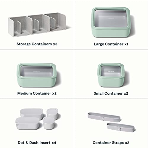 14 Pieces Ceramic Coated Glass Food Storage Set with Glass Lids P616
