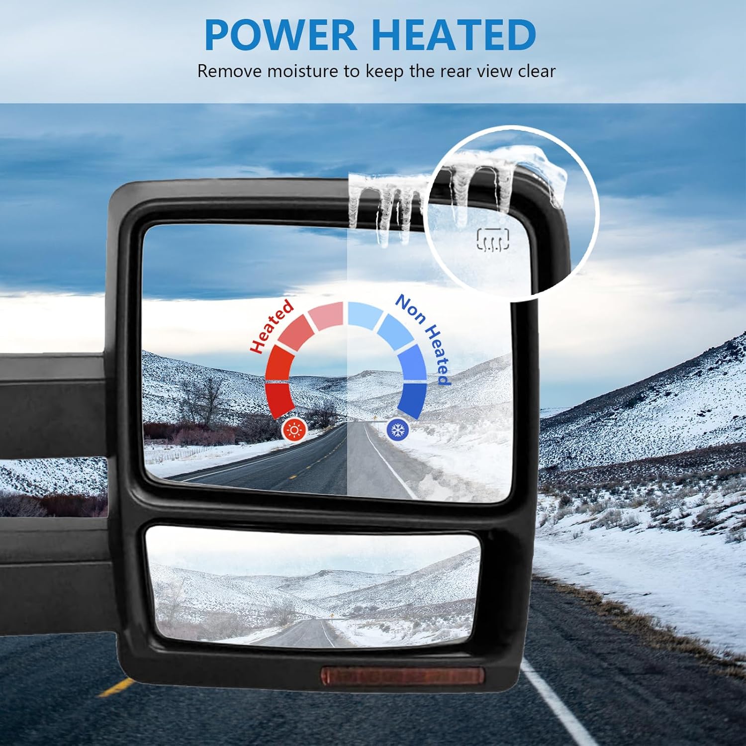 Black Power Heated Towing Mirrors Pair G751457