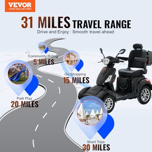800W All Terrain Electric Mobility Scooter with 500lbs Capacity D383985