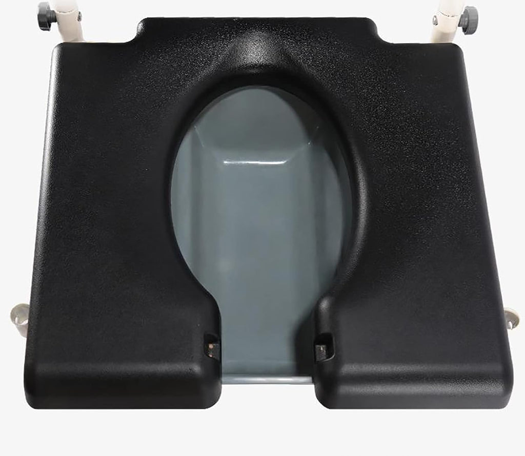 Shower Commode Wheelchair with Lockable Wheels, Drop Arms and Removable Pail, Adjustable Height J4416