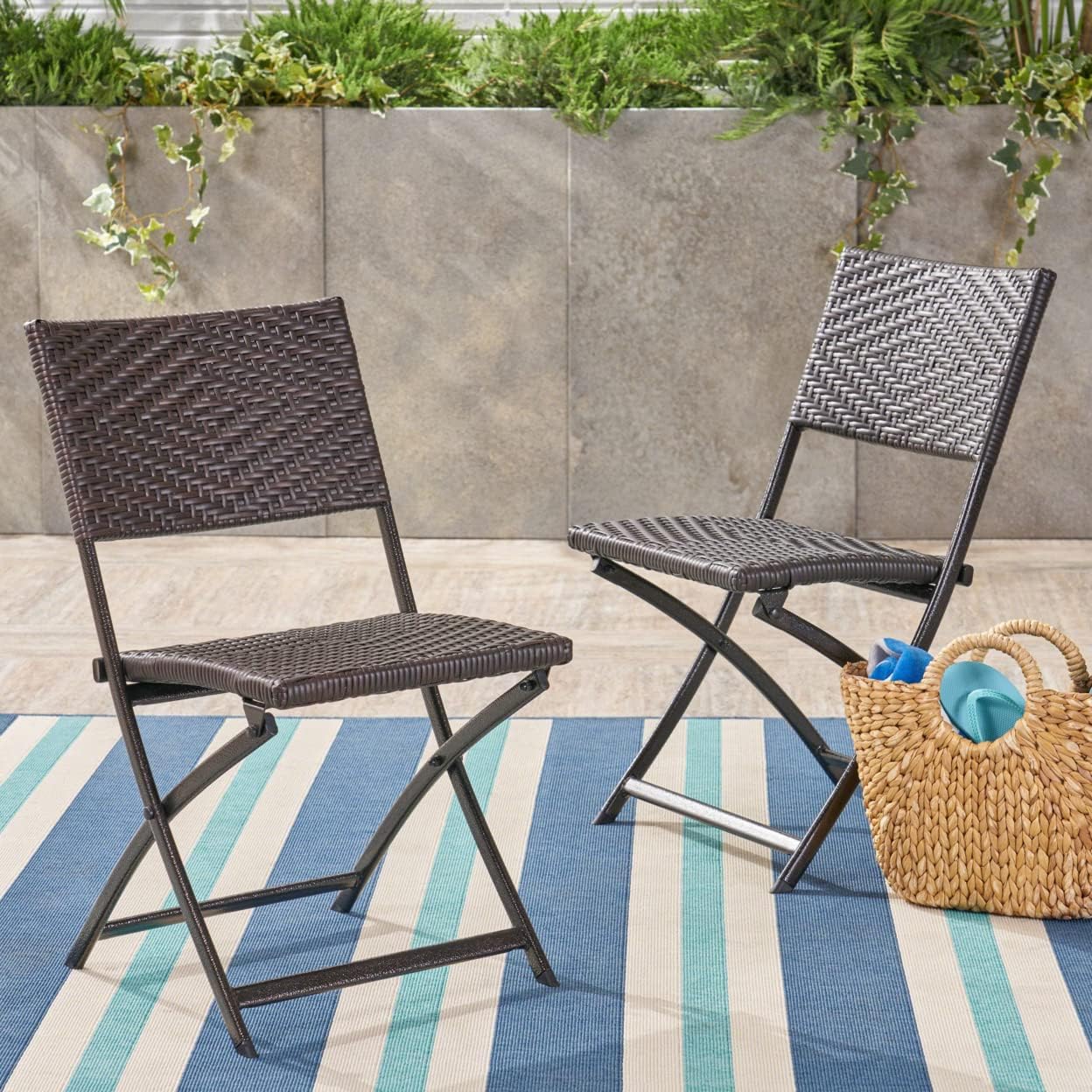 2-Pcs Set PE / Iron Dining Chairs U51867