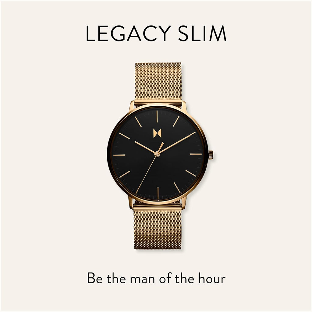 Men’s Slim Analog Watch - Minimalist Water Resistant 3 ATM 42mm Japanese Quartz Wristwatch Z869608