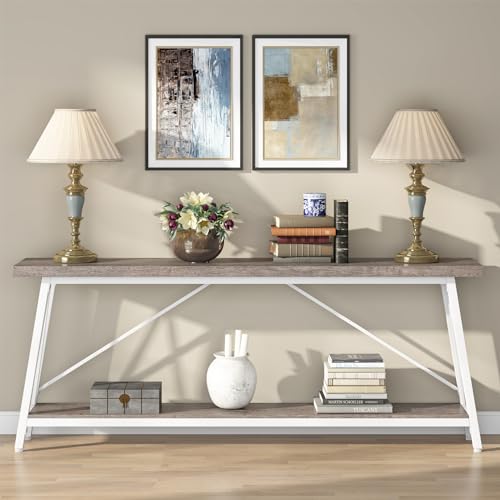 White Industrial Console Sofa Table S4873