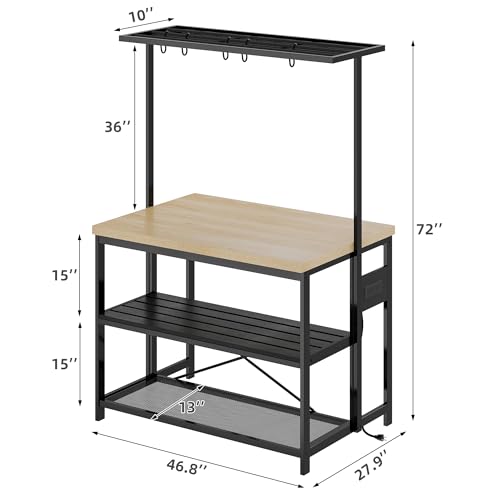 3 Tier Microwave Stand Oven Shelf with Power Outlet D723469