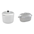 Heavy Duty Aluminum Stock Pot 14 Quart and Oval Roaster 18" G93696