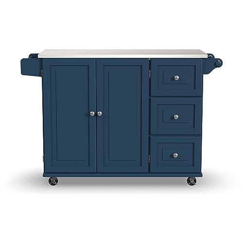 Sage Green Mobile Kitchen Island Cart with Stainless Steel Top G36433