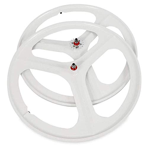 White 700C 3 Spoke Fixed Gear Bicycle Wheelset H778