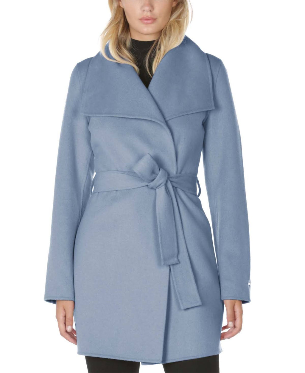 Pale Blue Double Face Wool Coat I383
