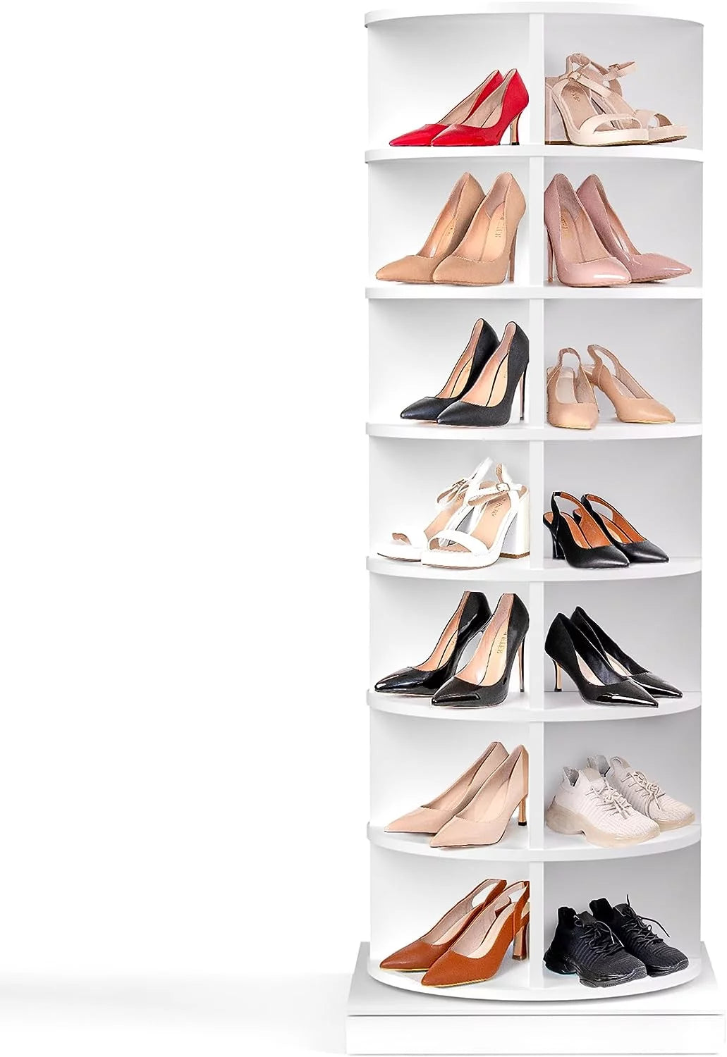 360° Rotating 7-Tiers Shoe Rack Organizer Tower Holds Up to 28 Pairs Y610322