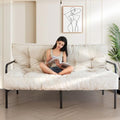 Beige 8" Full Size Velvet Futon Mattress K43004