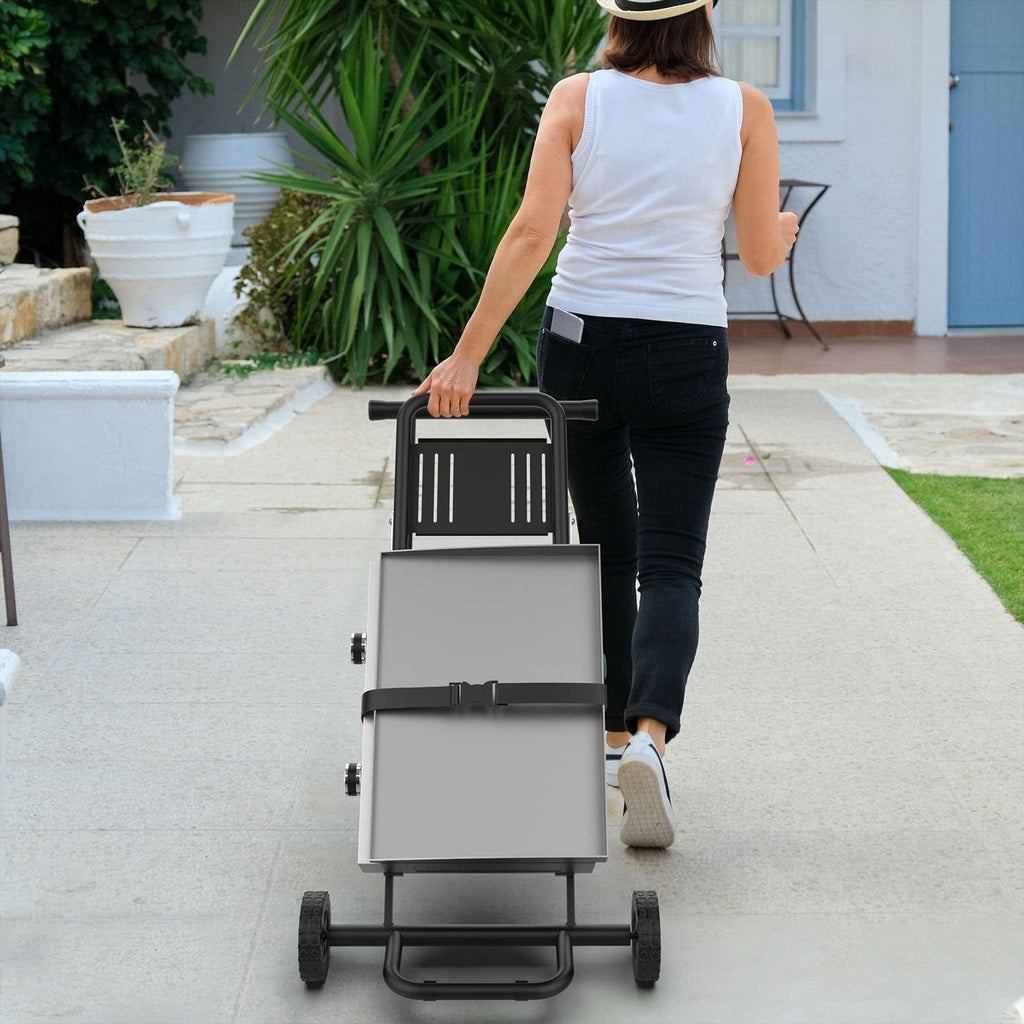 Folding Grill Cart with Side Shelf L62046