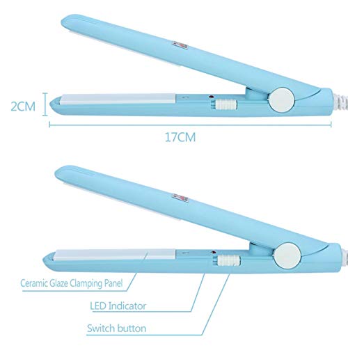 Mini Hair Curler Flat Iron Ceramic Straightener Travel Size 2 in 1 Tourmaline Plate Matcha Green A223133