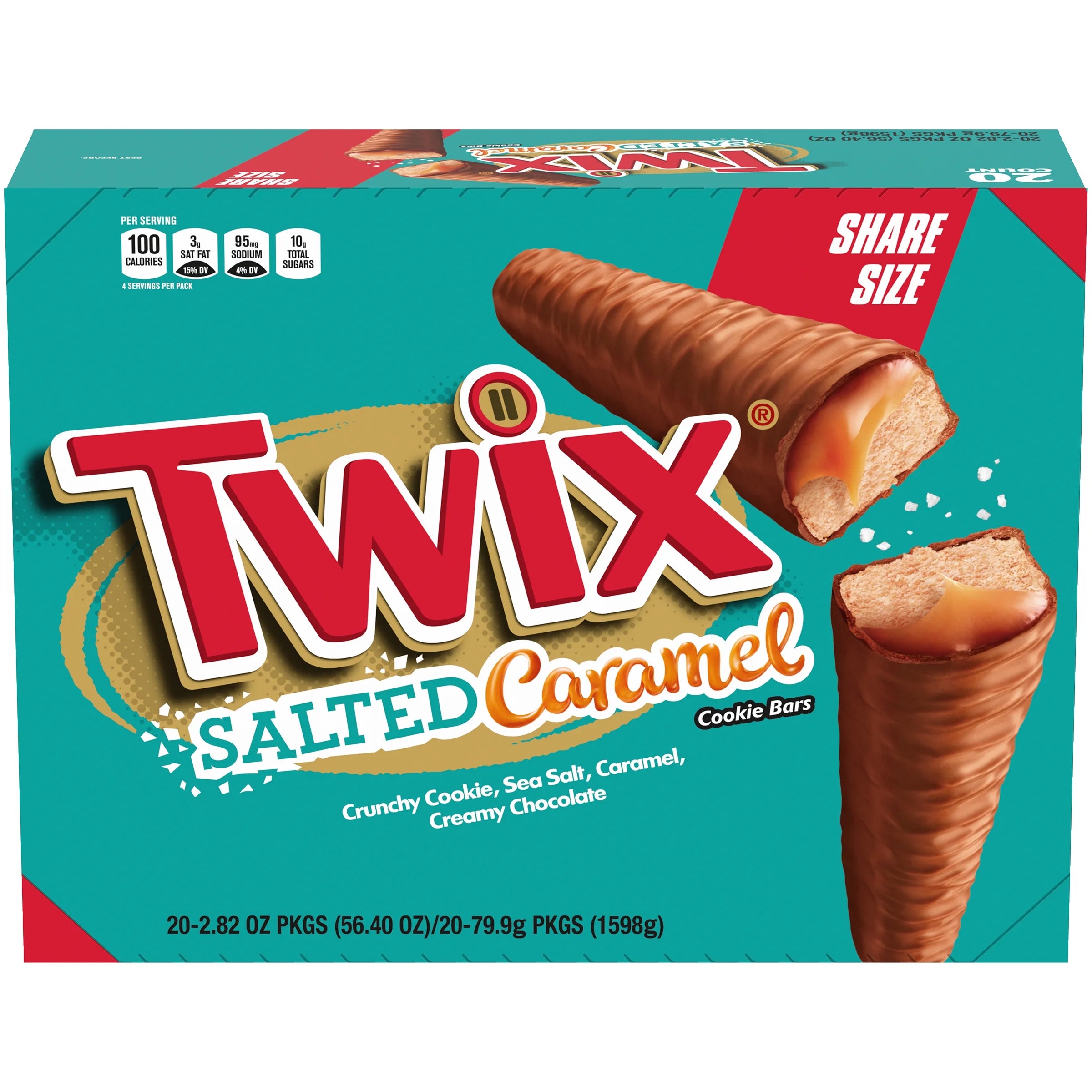 Salted Caramel Chocolate Cookie Bars, 2.8 Ounce, 20 Count O524