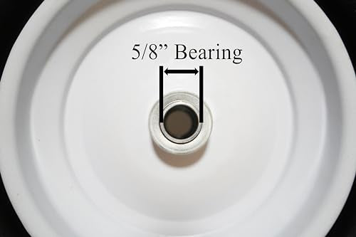 14.5" Flat Free Tire for Wheelbarrow, 5/8" Bearing with Extra 3/4" Bearing Z4633