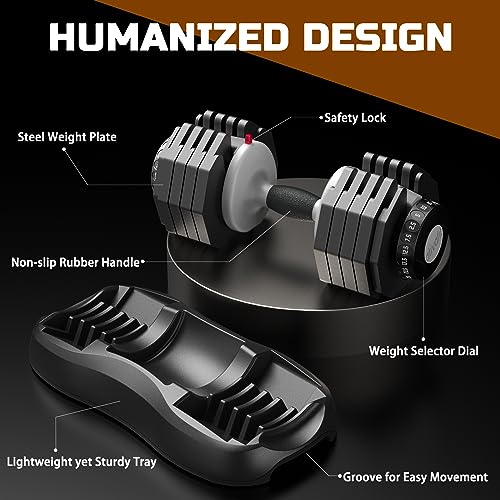 55LB Adjustable Dumbbell Set with Safety Lock N54298
