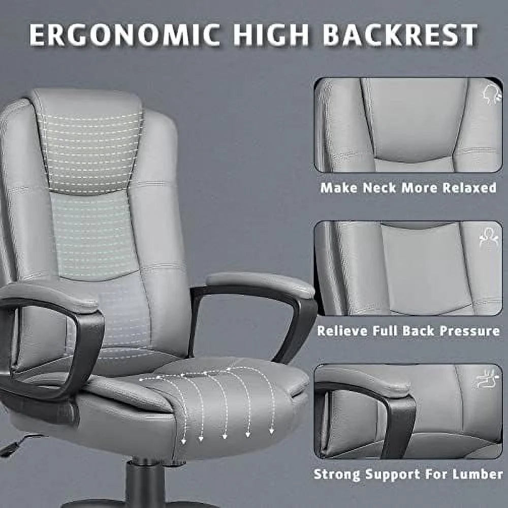 Ergonomic Adjustable Height PU Leather High Back Office Desk Chair M244