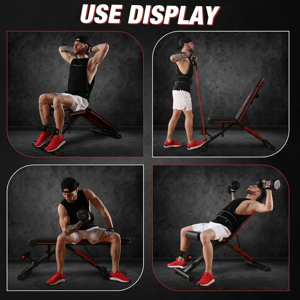 Adjustable Weight Bench with Barbell Rack X7416