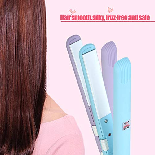 Mini Hair Curler Flat Iron Ceramic Straightener Travel Size 2 in 1 Tourmaline Plate Matcha Green A223133