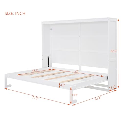 Grey Full Size Wooden Murphy Bed Frame B380