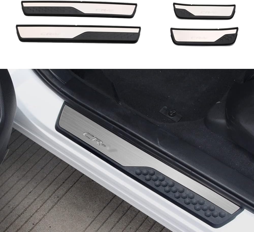 4Pcs LED Stainless Steel Car Door Sill Scuff Plate Guard Trim V632