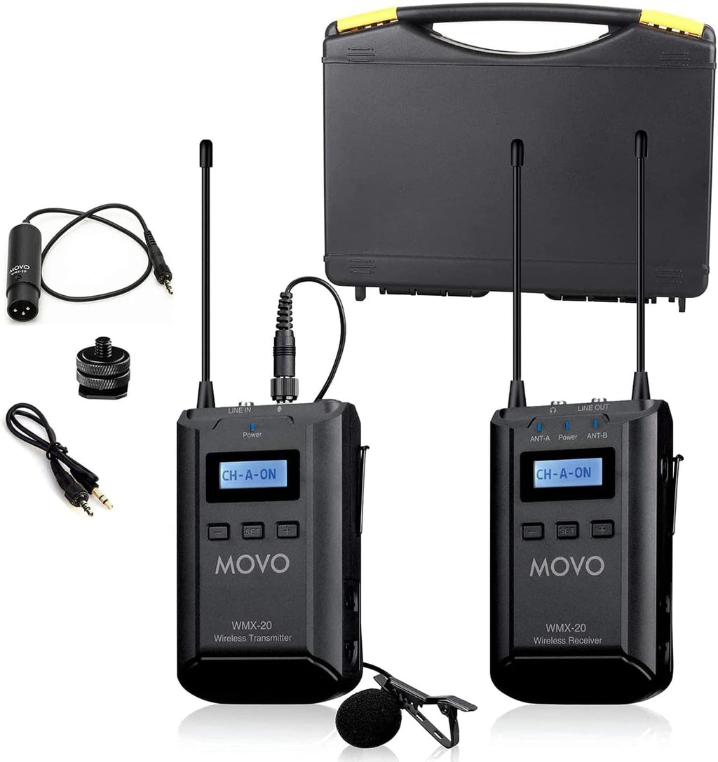 48-Channel UHF Wireless Lavalier Microphone System with 1 Receiver, 1 Transmitter, and 1 Lapel Microphone V6577