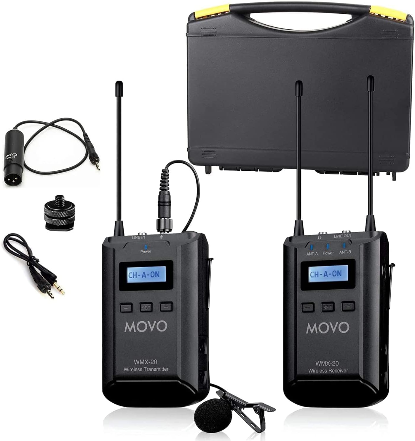 48-Channel UHF Wireless Lavalier Microphone System with 1 Receiver, 1 Transmitter, and 1 Lapel Microphone V6577