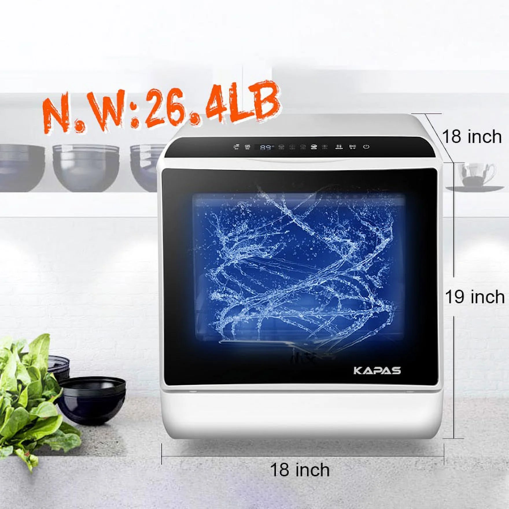 Portable Countertop Dishwasher with Cup and Faucet Adapter T1099