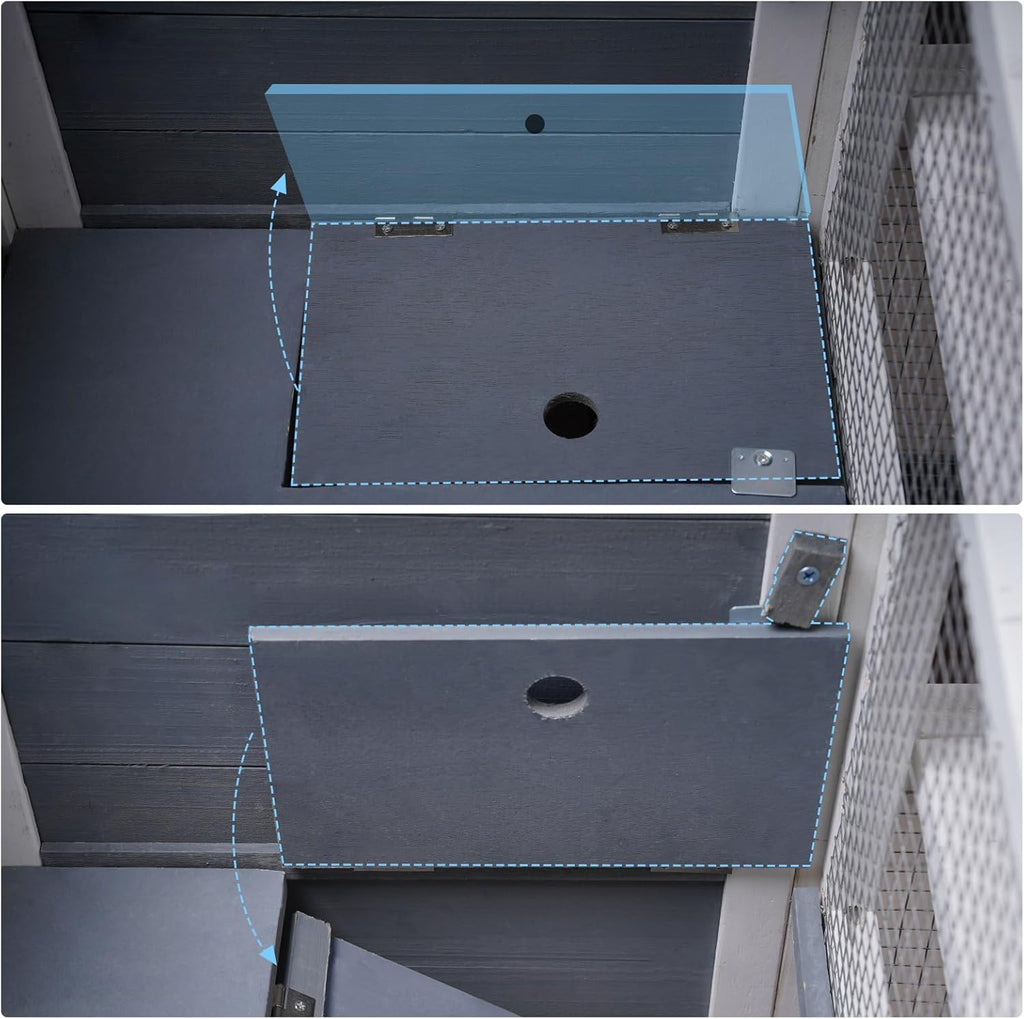 Wooden Guinea Pig Cage with Openable Roofs and Removable Tray G868584