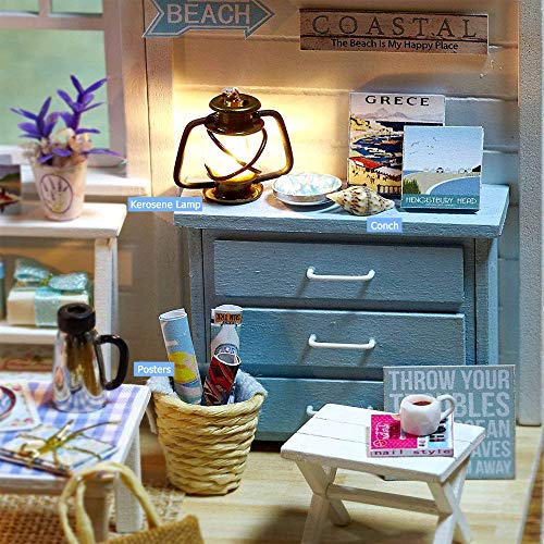 1:24 Scale Mini Wooden Dollhouse Kit with Furniture H239