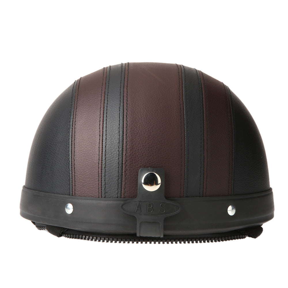 Motorcycle Scooter Open Face Half Leather with Visor Goggles Q308