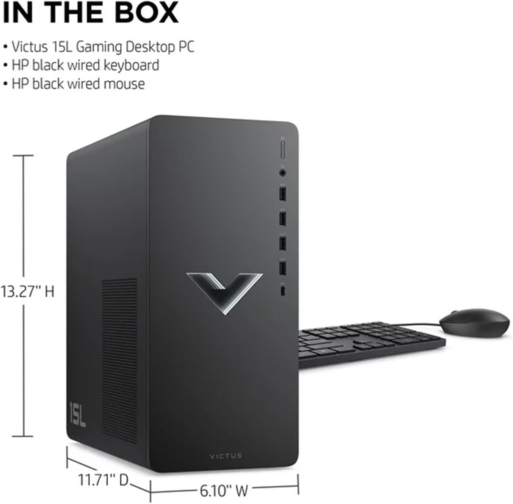 Black Gaming Desktop with AMD Ryzen 5 5600G, AMD Radeon RX 6400, 16GB RAM, 512GB SSD + 1TB HDD, Windows 11 Home N56544