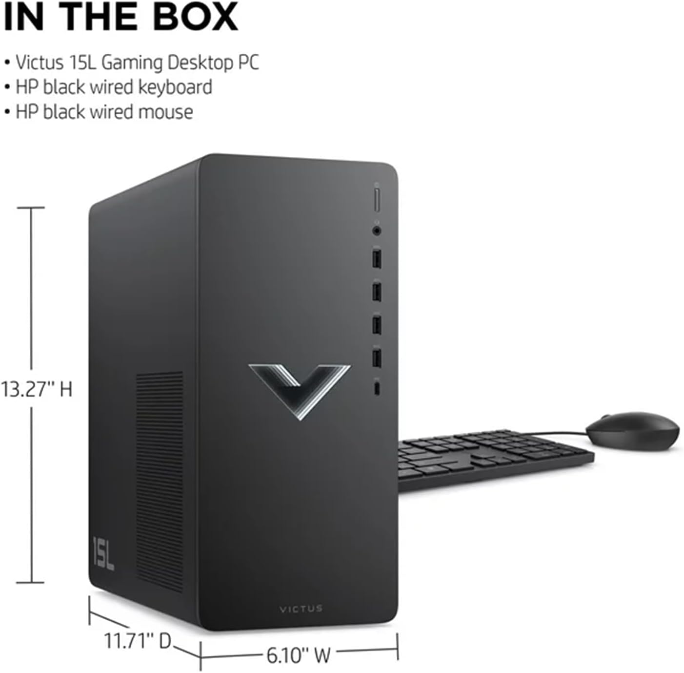 Black Gaming Desktop with AMD Ryzen 5 5600G, AMD Radeon RX 6400, 16GB RAM, 512GB SSD + 1TB HDD, Windows 11 Home N56544