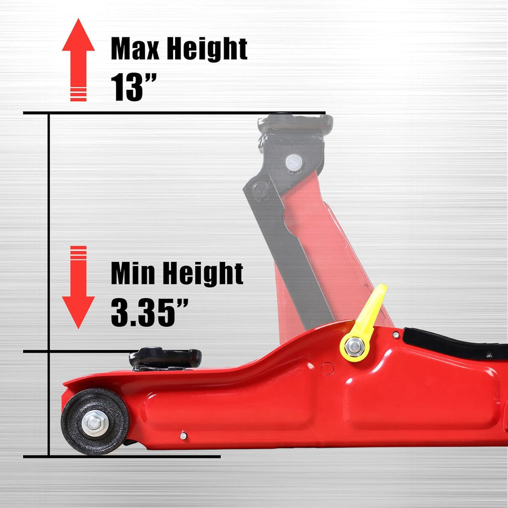 Hydraulic Floor Jack 2 Ton 4,400 Lbs Low Profile Red M5233