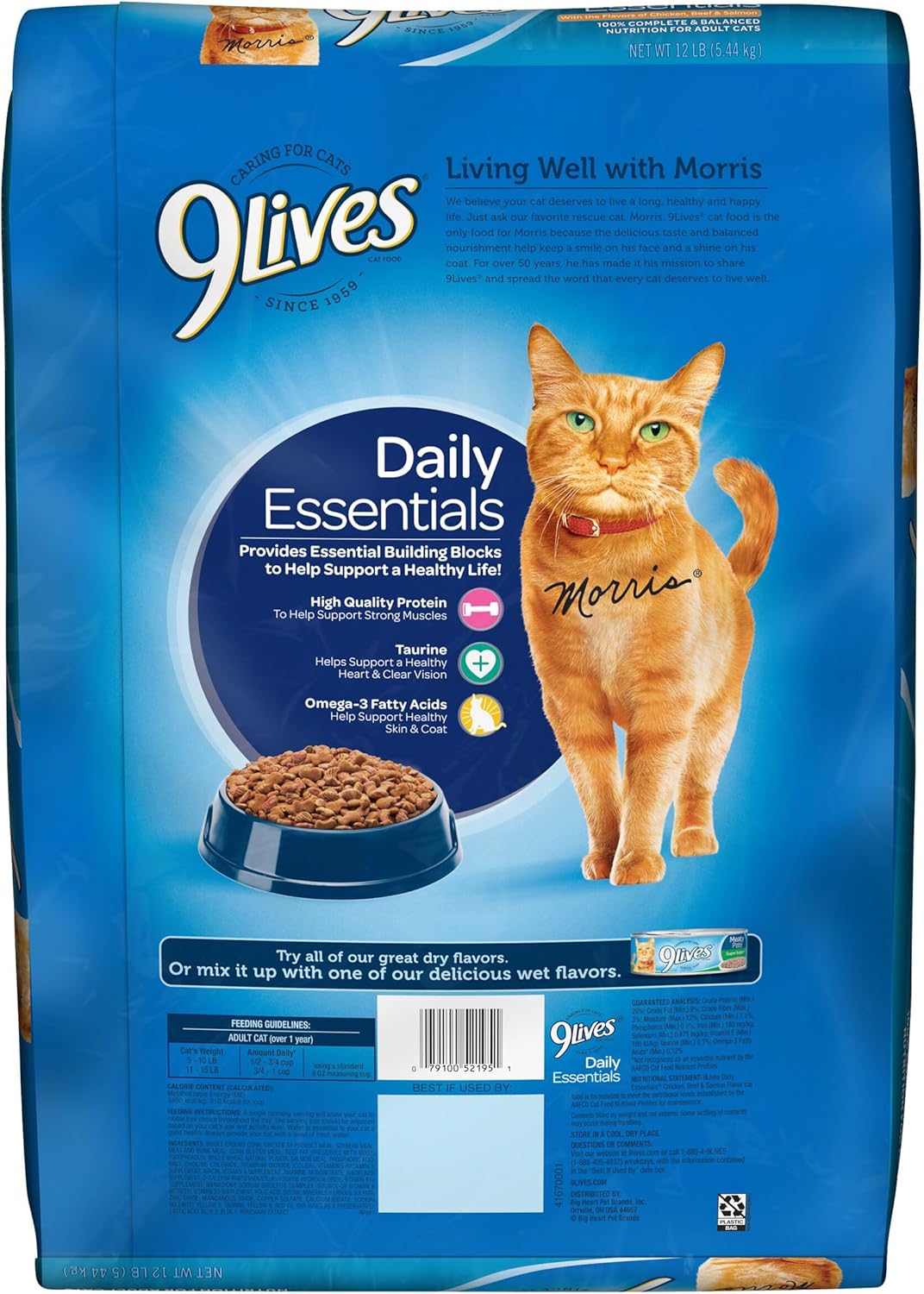 12 lb Dry Cat Food with Chicken, Beef & Salmon Flavors Y21908