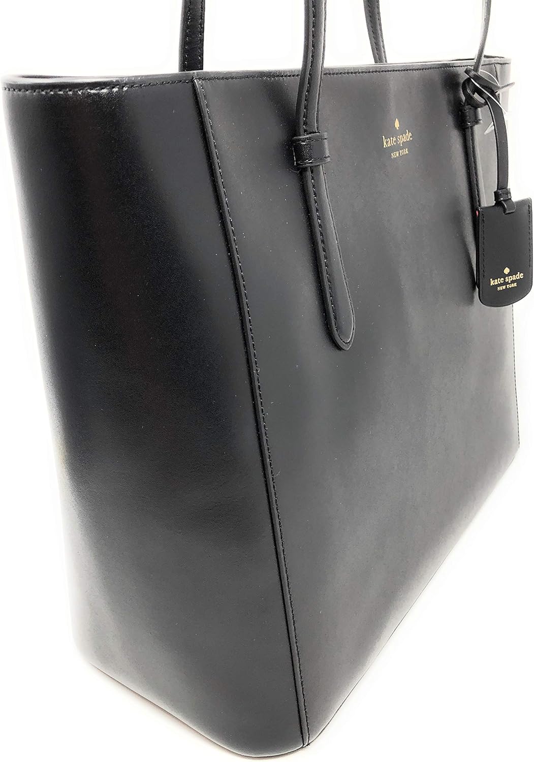 Black Leather Tote Shoulder Bag O1885