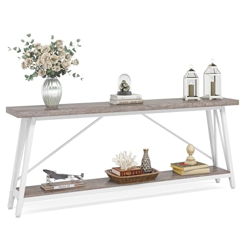 White Industrial Console Sofa Table S4873