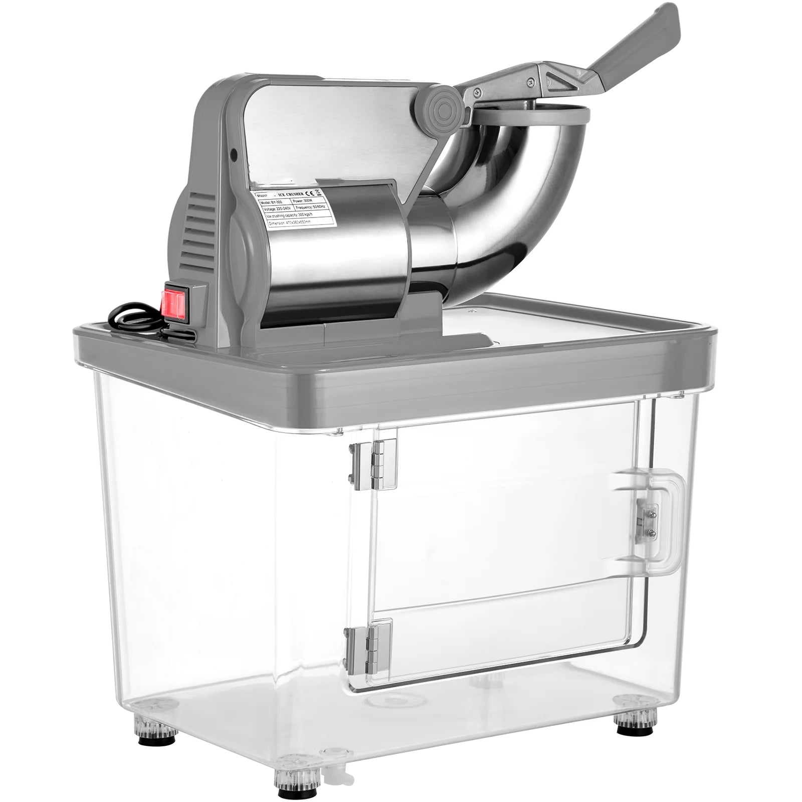 Silver Commercial Ice Crusher Snow Cone Machine 180 kg/H V2124